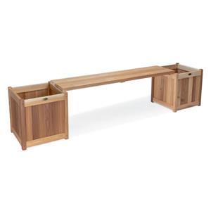 All Things Cedar 20-in x 95.5-in x 19-in 3 Pieces Cedar Natural Planter with Bench
