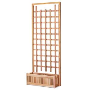 All Things Cedar 84-in x 33-in x 12-in 2 Pieces Natural Cedar Planter with Trellis Screen