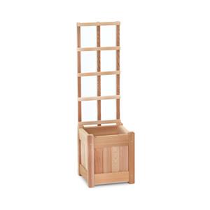 All Things Cedar 36-in x 10-in x 10-in 2 Pieces Natural Cedar Planter with Trellis