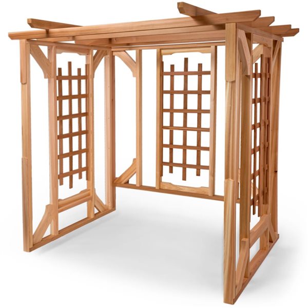 All Things Cedar 74-in x 82-in Natural Pergola Swing Set