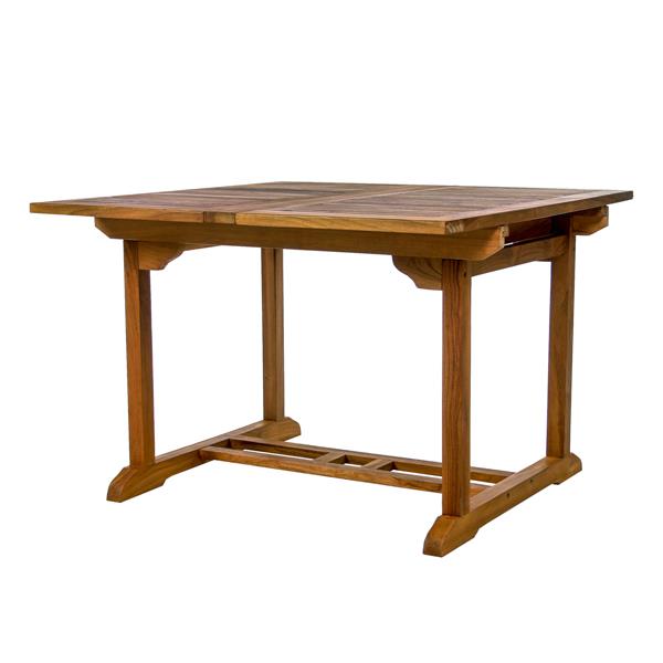 All Things Cedar 50-in Square Teak Extension Table