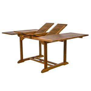 All Things Cedar 50-in Square Teak Extension Table