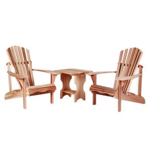 All Things Cedar 3 pc Natural Adirondack Chair Set