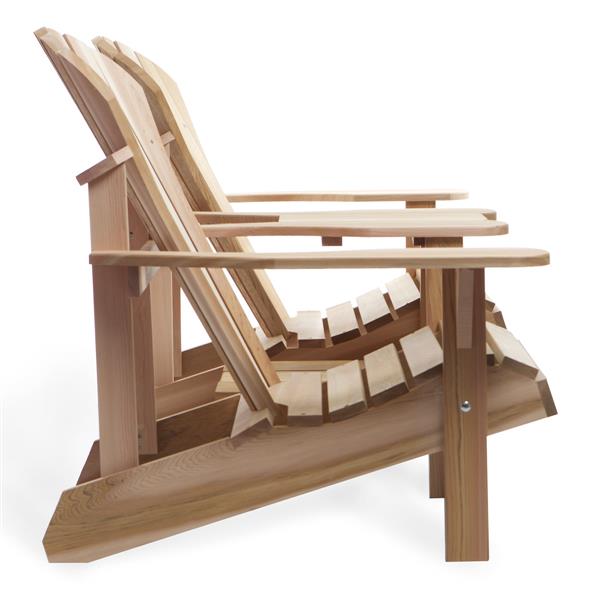 All Things Cedar Muskoka Natural Tête-à-Tête Adirondack Chair Set