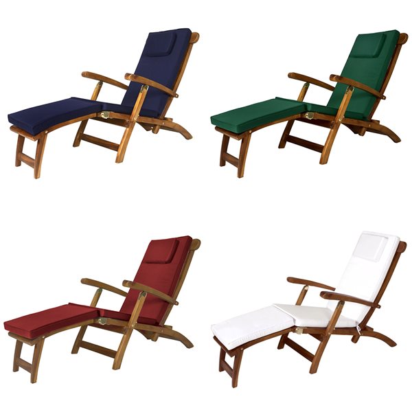 All Things Cedar Steamer Teak Lounge Chair