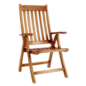 All Things Cedar 24-in x 25-in x 42-in Outdoor Teak Folding Arm Chair