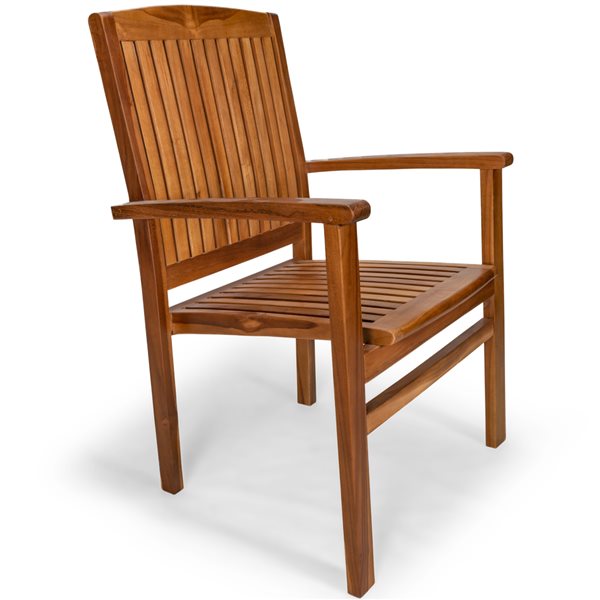 All Things Cedar Stackable Teak Dining Chair