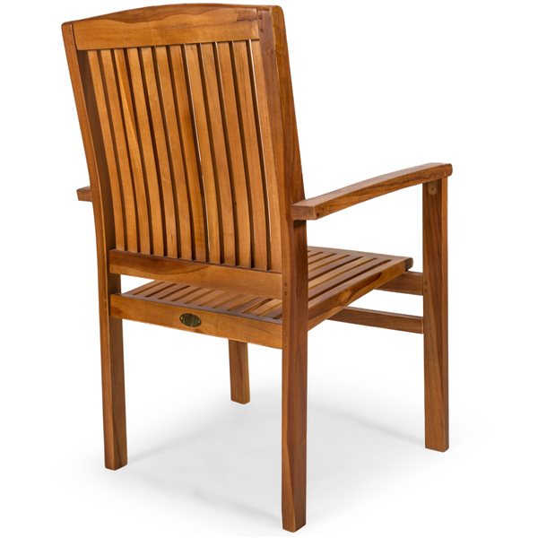 All Things Cedar Stackable Teak Dining Chair