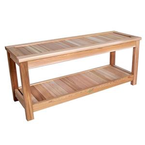 All Things Cedar 44-in x 16-in x 19-in Cedar Sauna Bench