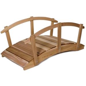 All Things Cedar 6-ft Western Red Cedar Garden Bridge with Rails