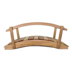 All Things Cedar 3-ft Western Red Cedar Wood Garden Bridge with Rails