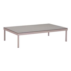 Table basse rectangulaire de Zuo Modern, 47 po x 29,5 po, aluminium peint, gris/beige
