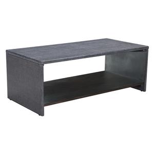 Table basse d'extérieur de Zuo Modern, 47,2 po x 17,7 po, bois d'acacia, gris foncé