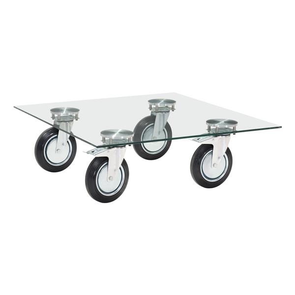 Zuo Modern Belle Coffee Table With, Coffee Table Glass Wheels