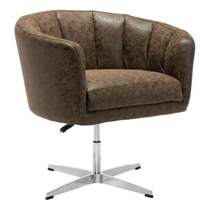 Zuo Modern Wilshire Arm Chair - 32.1-in x 26-in x 31.5-in - Coffee Brown