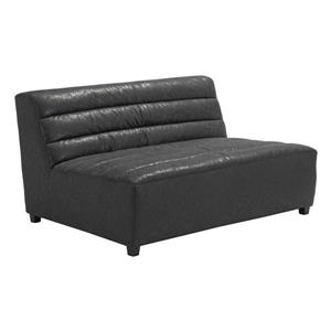 Zuo Modern Soho Loveseat - 55-in x 41.3-in x 29.1-in - Faux Leather - Black