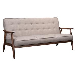 Zuo Modern Rocky Sofa - 68.5-in x 32.1-in x 32.9-in - Grey Polyester