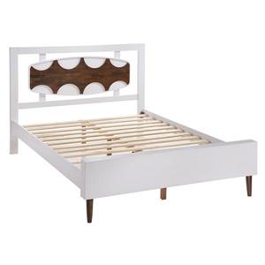 Zuo Modern Seattle King Bed - 62.8-in x 86.4-in x 47-in - White/Walnut