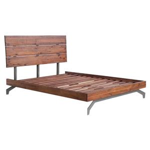Base de lit Pert de Zuo Modern, grand lit, 63,4 po x 86,2 po, noisette