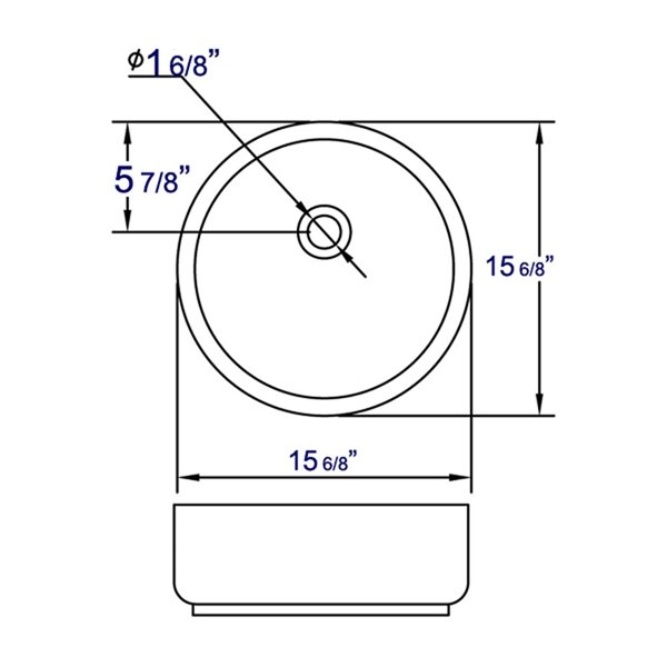 EAGO 15.75-in White Round Counter Top Vessel Sink