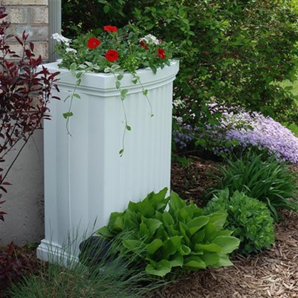 Mayne Madison Rectangle Rain Catcher Planter - White