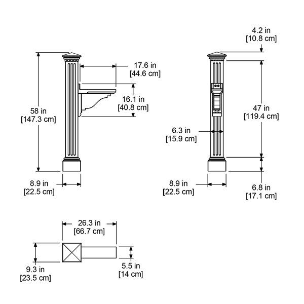 Mayne Manchester 2-ft White In-Ground Mailbox Post