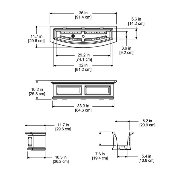 Mayne Nantucket 3-ft Window Flower Box - Black