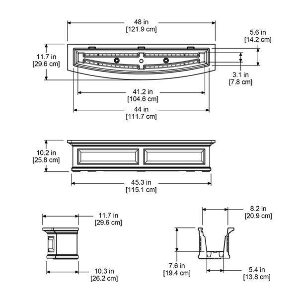 Mayne Nantucket 4-ft Window Flower Box - Black
