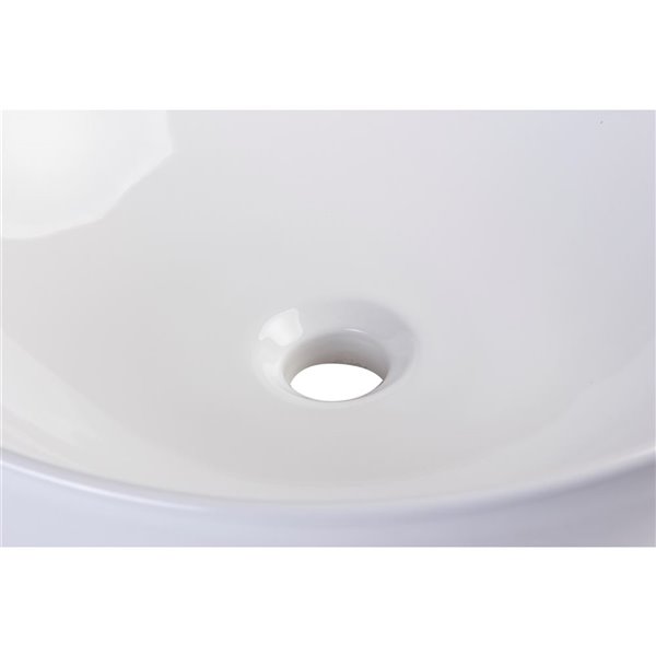 EAGO 17.88-in White Round Porcelain Basin Vessel Sink