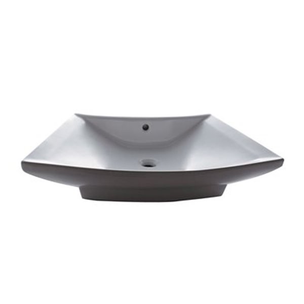 EAGO 19.62-in White Rectangular Porcelain Vessel Sink