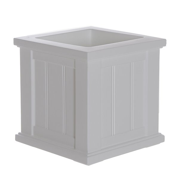 Mayne Cape Cod 14-in x 14-in White Patio Planter