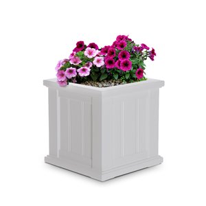 Mayne Cape Cod 14-in x 14-in White Patio Planter