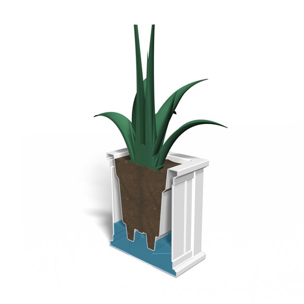 Mayne Cape Cod 16-in X 16-in White Patio Planter 4837-W | RONA