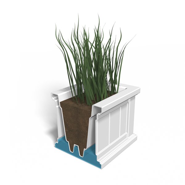 Mayne Cape Cod 24-in x 11-in Black Patio Planter