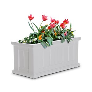 Mayne Cape Cod 24-in x 11-in White Patio Planter