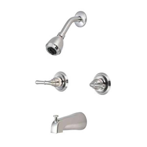 Olympia Faucets Accent PVD Brushed Nickel Two-Handle Tub/Shower Set