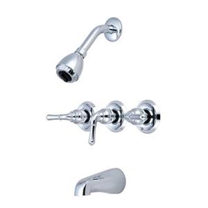 Olympia Faucets Accent Chrome Three-Handle Tub/Shower Set