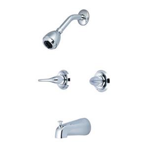 Olympia Faucet Accent PVD Brushed Nickel Two-Handle Tub/Shower Set