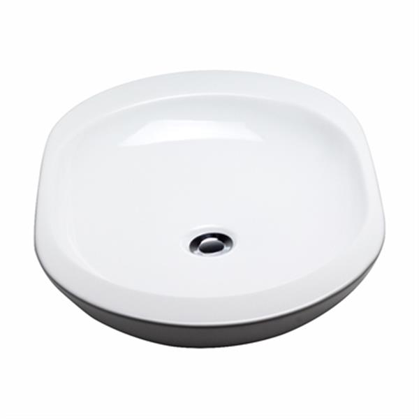 Acri-tec Industries 16.25-in White Counter Top Ceramic Oval Vessel Sink