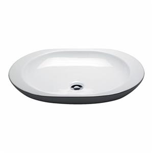 Acri-tec Industries 16.25-in White Counter Top Ceramic Oval Vessel Sink