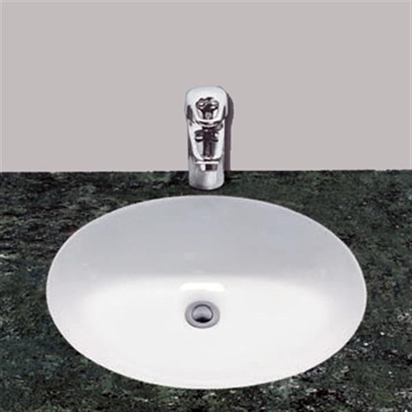 Acri-tec Industries 15-in White Undermount Ceramic Oval Sink