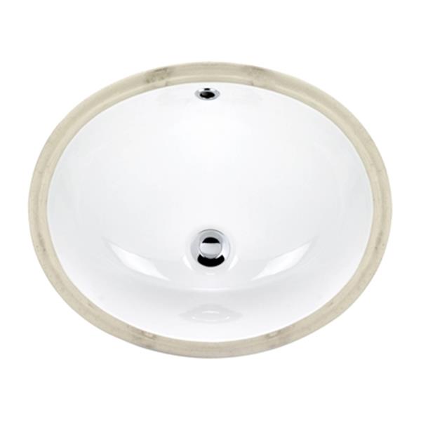 Acri-tec Industries 15-in White Undermount Ceramic Oval Sink