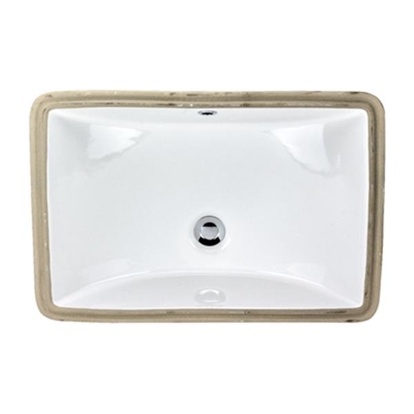 Acri-tec Industries 15-in White Undermount Ceramic Rectangular Sink