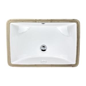 Acri-tec Industries 15-in White Undermount Ceramic Rectangular Sink