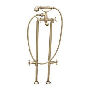 Acri-tec Industries 9-in Brushed Nickel Monarch Cross Handle Freestanding Faucet with Stops