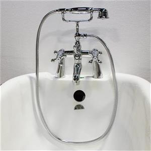 Acri-tec Industries 5.7-in ChromeCross Handle Deck Mount Tub Faucet