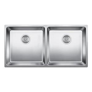 BLANCO Andano 34-in x 17.75-in x 7.50-in Stainless Steel Undermount Double Equal Bowl Kitchen Sink