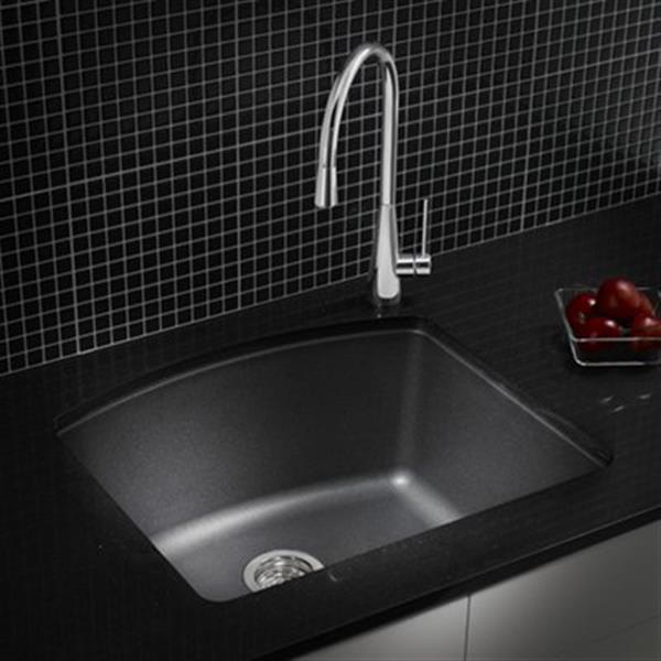 BLANCO Diamond 20 75 In X 24 In Anthracite Silgranit Kitchen Sink   330034360 AlternateImage3 L 