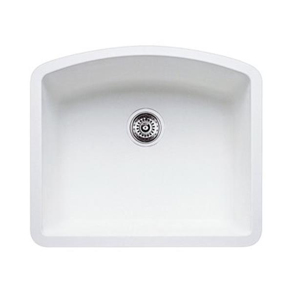 BLANCO Diamond 20.75-in x 24-in White Silgranit Kitchen Sink