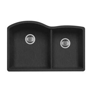 BLANCO Diamond 20.75-in x 32-in Anthracite Silgranit Offset Kitchen Sink